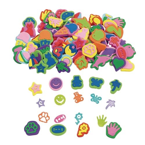 Colorations Mega Foam Stamper Mix 80-Count w/ 25 Assorted Designs Deal