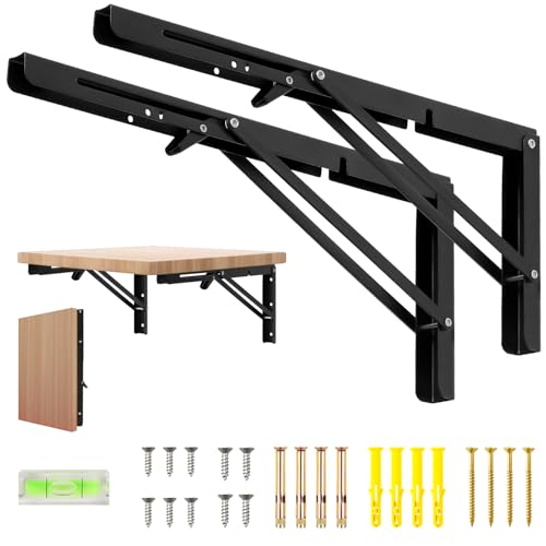 Dntorx 16" Folding Shelf Bracket 2-Pack Deal