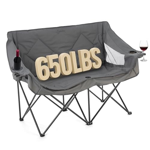 ARROWHEAD OUTDOOR Portable Folding Double Camping Loveseat Chair Deal