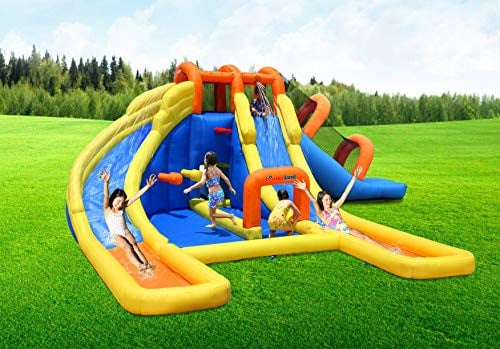 Big Splash Triple Water Slides and Pool Water Park, 24 ft L x 21 ft W x 8 ft H Deal