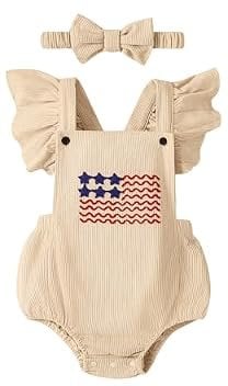 Ruffled Sleeveless Embroidery Baby Romper Deal