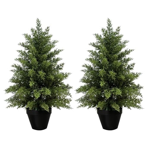 Mavis's Diary 2ft Artificial Cedar Topiary Tree - Set of 2 Deal