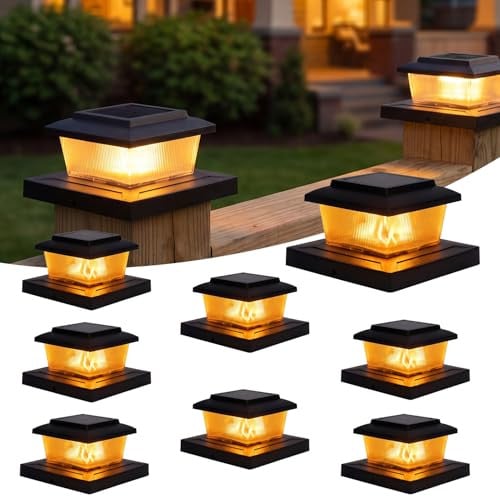 Solar Post Cap Flickering Lights 8-Pack Deal