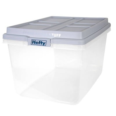Hefty 72qt Clear Hi-Rise Storage Bin with Stackable Lid Deal