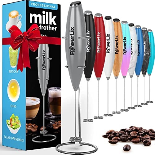 PowerLix Handheld Milk Frother with Stand