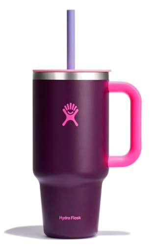 Hydro Flask 32 Oz Travel Tumbler with Handle, Clear Lid and Straw