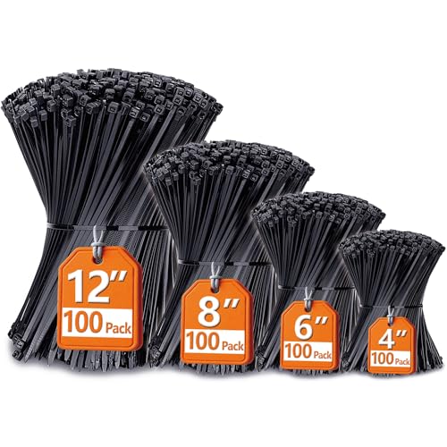 Black Cable Zip Ties 400-Pack Deal