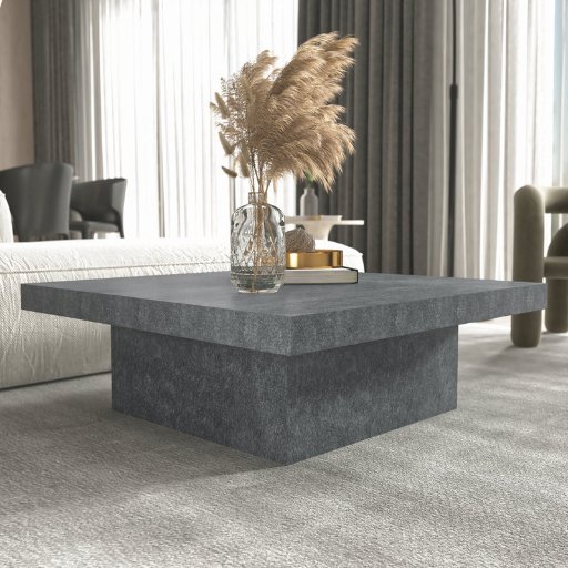 Caomhan 35.34" Low Profile Block Coffee Table (Gray Stone)