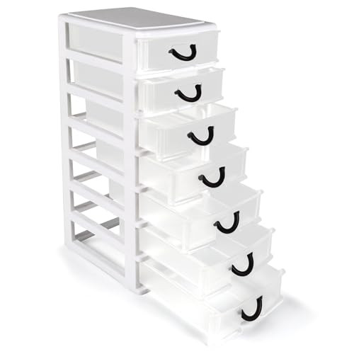 ArtVibes Mini Drawer Organizer with 7 Clear Storage Drawers