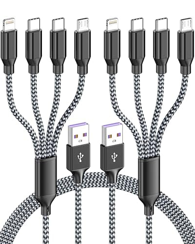 4 in 1 Multi Charging Cable 4ft 2 Pack Deal