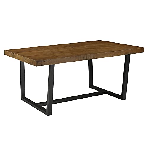 Walker Edison Durango 72" Solid Pine Dining Table (Rustic Oak) Deal