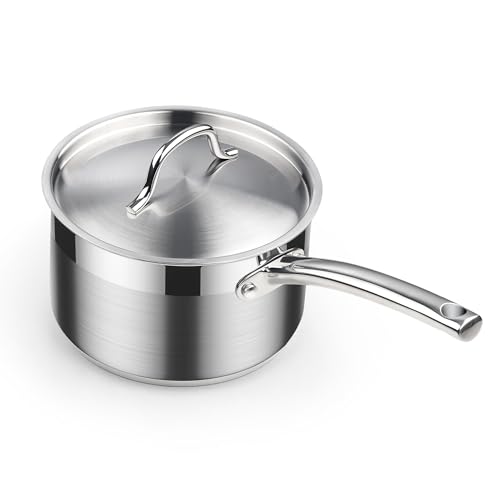 Cooks Standard Professional 3 Quart Stainless Steel Saucepan with Lid