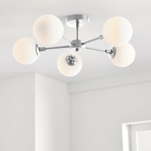 Better Homes & Gardens Five Globe Ceiling Light with Bulbs (Satin Nickel)
