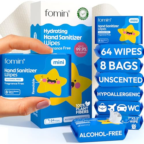 Fomin Mini Hand Sanitizer Wipes 8-Pack