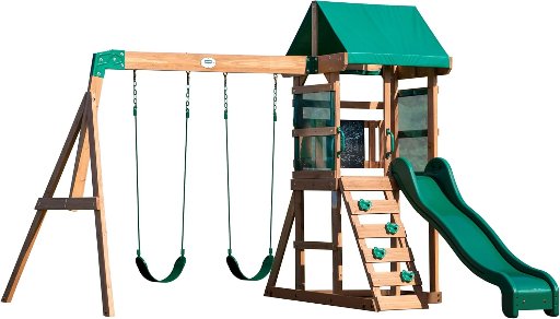 Backyard Discovery Buckley Hill Cedar Wood Swing Set with Wave Slide