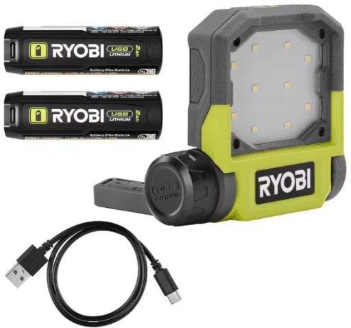 RYOBI USB Lithium Flip Light Kit with 2.0Ah Rechargable Battery Deal