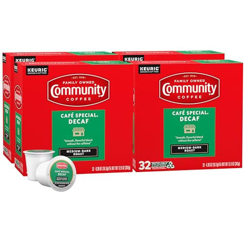 Community Coffee Café Special Decaf Medium-Dark Roast Single Serve Keurig K-Cup Pods, 32 Count (Pack of 4) Deal