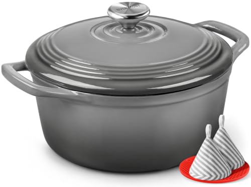 Overmont 5.5QT Enameled Cast Iron Dutch Oven with Lid Deal