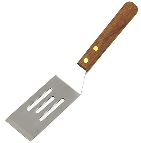 8" Chef Craft Select Stainless Steel Slotted Wooden Handle Cookie Spatula