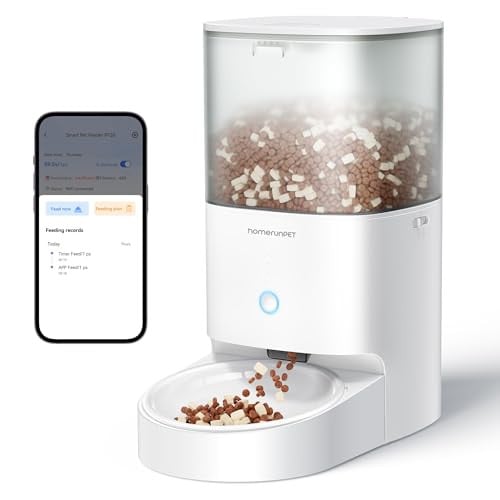 HomerunPET 4L Automatic Freeze-Dried Safe Pet Feeder w/ WiFi & App Control (Porcelain Bowl) Deal