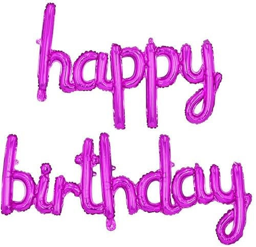 16" Pink Happy Birthday Letter Balloons Mylar Foil Banner Sign Deal
