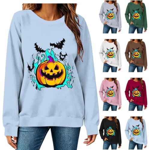 Halloween Pumpkin Graphic Long Sleeve Shirts