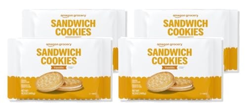 Amazon Grocery Vanilla Sandwich Cookies 14.3 Oz (Pack of 4) Deal