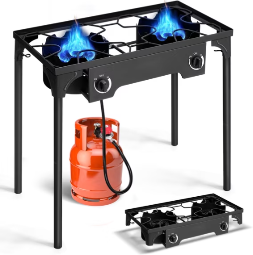 Ktaxon 2-Burner 150000 BTU Outdoor Camping Picnic Stove Stand BBQ Grill Deal