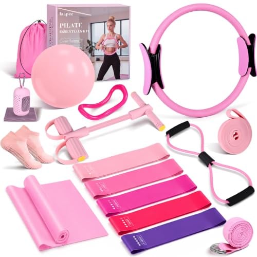 Laapee Pilates Essentials 15-Piece Pilates Equipment Starter Set (Pink) Deal