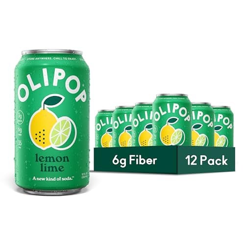 OLIPOP Prebiotic Soda Pop (Lemon Lime) 12-Cans 12oz Deal
