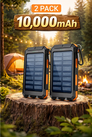 2-Pack 10,000mAh Portable Solar Charger