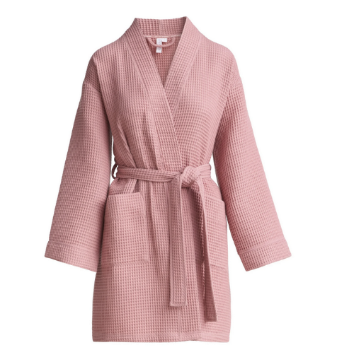 Joyspun Women's Cotton Blend Waffle Kimono Robe