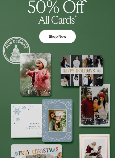 Shutterfly Holiday Cards SALE