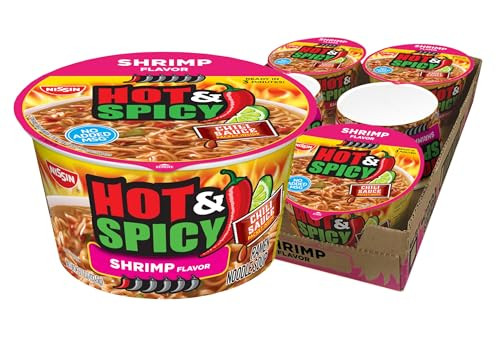 Nissin Hot & Spicy Ramen Noodle Soup Shrimp 6-Pack