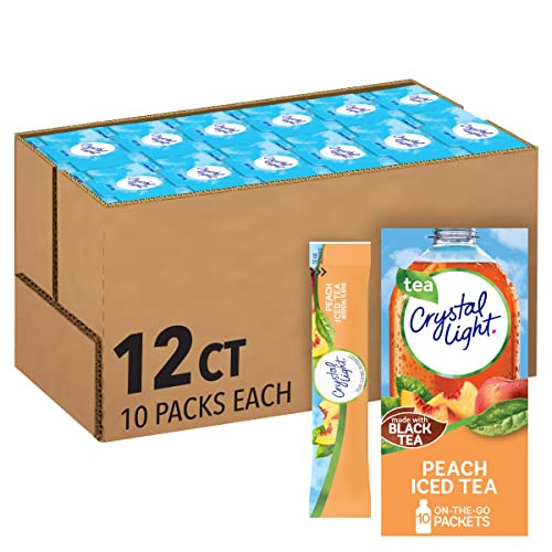 Crystal Light Peach Iced Tea Artificially Flavored Powdered Drink Mix 12-Pack 10-Count