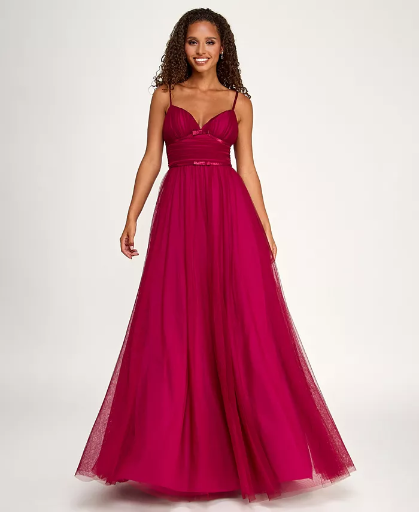City Studios Women's Sweetheart Neck Long Dress Deal