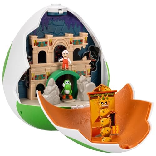 Super Mario Galaxy Movie 9-Inch Yoshi Egg Playset with 1.5” Yoshi and Exclusive Fire Mario Action Figures