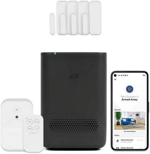 ADT Blue Wireless Home Security System 8-Piece Kit Pearl Gray Deal