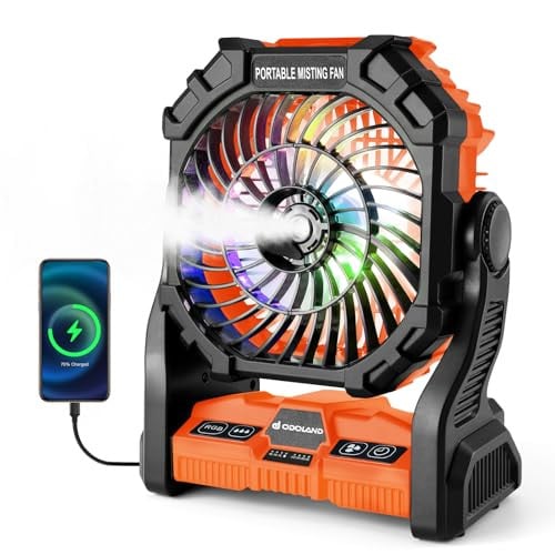 Portable Camping Fan with LED Lantern