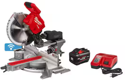 Milwaukee M18 FUEL 18V Lithium-Ion Brushless Cordless 12 inch Dual Bevel Sliding Compound Miter Saw Kit with One 12.0Ah Battery