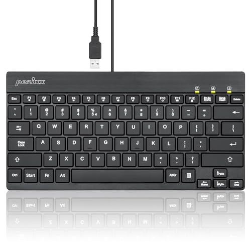 Perixx PERIBOARD-326 Compact Wired Mini Backlit USB Keyboard
