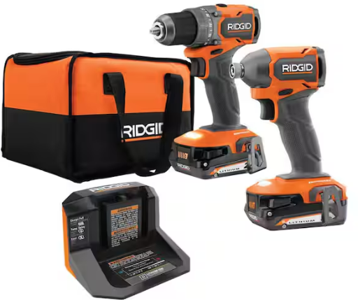 RIGID 18V SubCompact Brushless 2-Tool Combo Kit with (2) 2.0 Ah Batteries