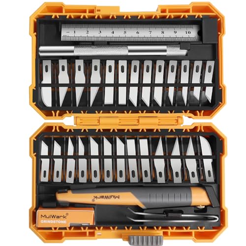 MulWark 32-Piece Precision Exacto-Style Hobby Knife Set