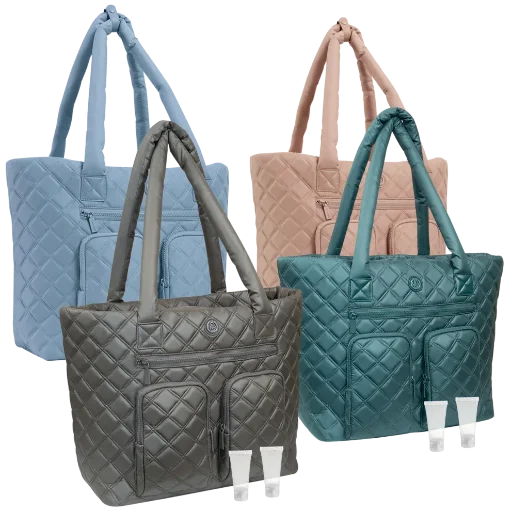 Joan and David Diamond Quilted Parachute Nylon Travel Tote