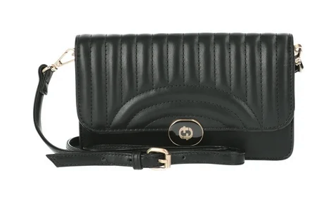 Time and Tru Women's Gigi Quilted Flap Top Wallet (Black)