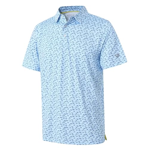 M MAELREG Men's UPF 30+ Dry-Fit Performance Golf Polo Shirts Deal