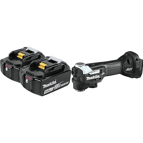 Makita BL1850B-2 18V LXT Lithium-Ion 5.0Ah Battery 2-Pack with Bonus XMT04ZB 18V LXT Sub-Compact Brushless Oscillating Multi-Tool
