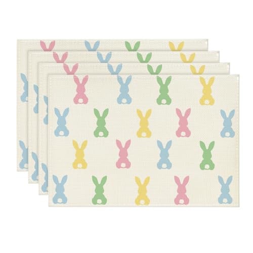 4-Piece Artoid Mode Colorful Bunny Rabbit Easter Cloth Placemats Deal