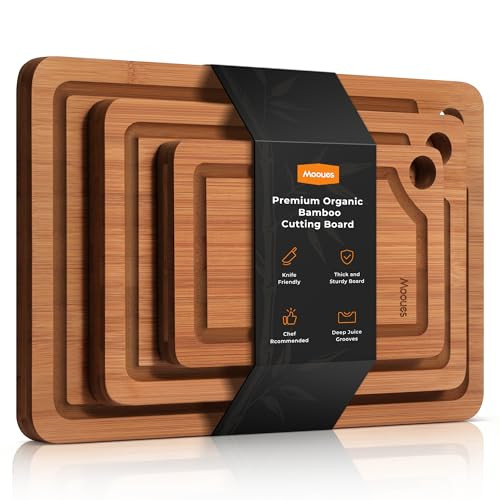 Mooues Organic Bamboo Cutting Board Set 3-Piece