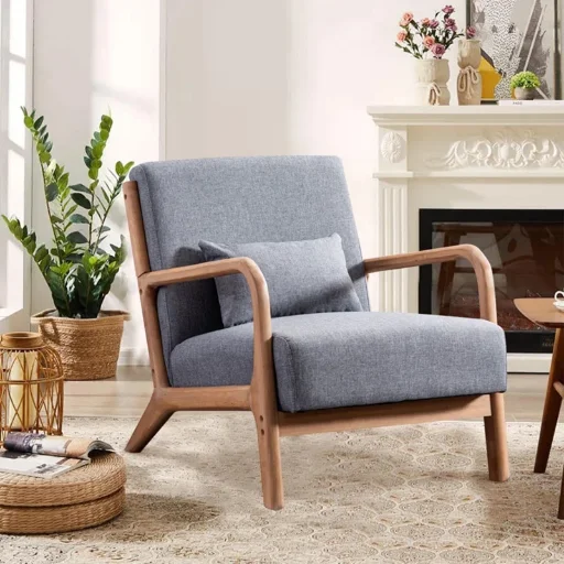 Hertford 26" Wide Mid Century Upholstered Solid Wood Accent Chair Deal